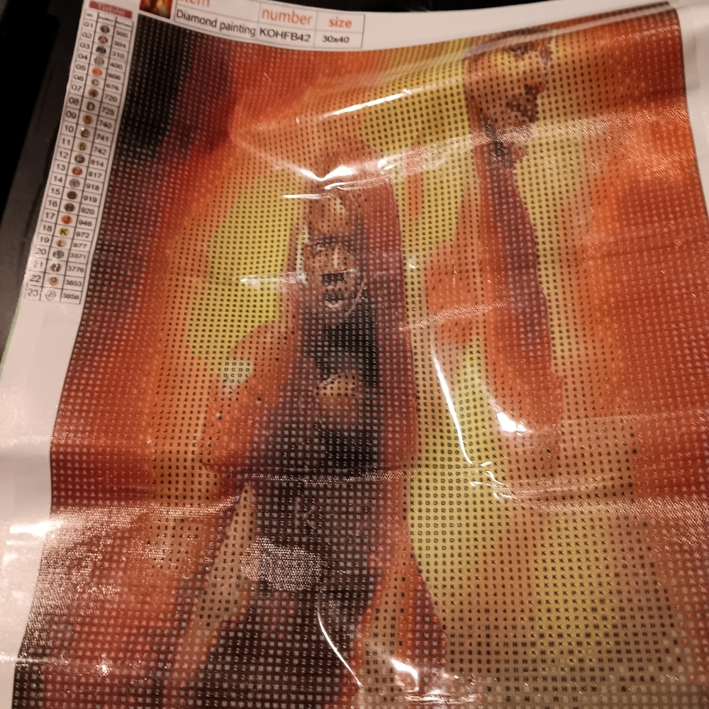 The Walking Dead Rick Michonne Diamond Painting Kit with Fiery Design 30x40